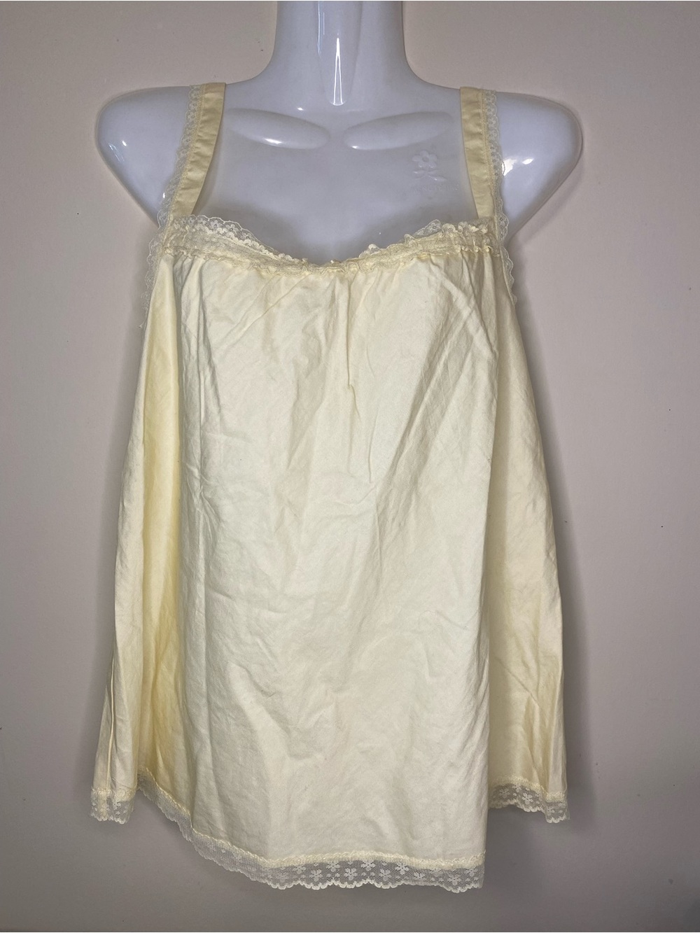 Brandy Melville Butter Yellow Camisole with Lace Details
